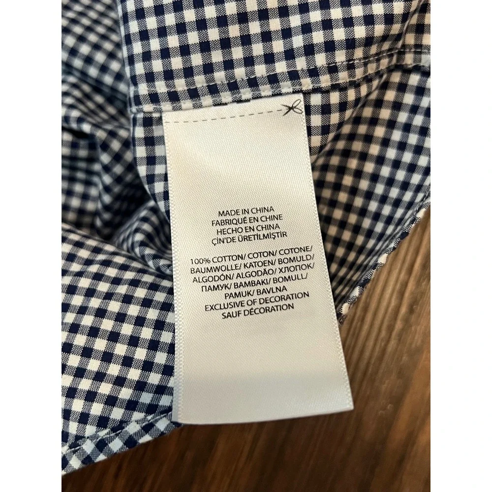 Polo Ralph Lauren Mens XL Gingham Button Down Shirt Navy Blue White Pink Pony